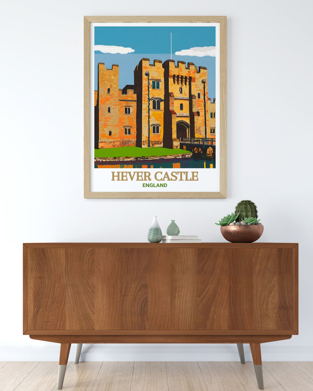 Captivating Hever Castle poster ideal for enhancing home decor with its rich historical context and artistic appeal