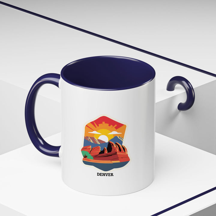 A beautifully crafted Denver mug adorned with intricate skyline artwork. Made from durable ceramic, it is dishwasher safe and perfect for coffee or tea lovers, as well as a meaningful souvenir for fans of the Mile-High City.