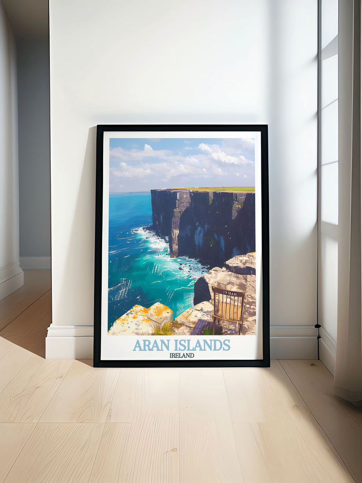 Aran Islands Poster featuring the stunning Inishmaan Cliffs perfect for adding elegant decor to your living room or office space