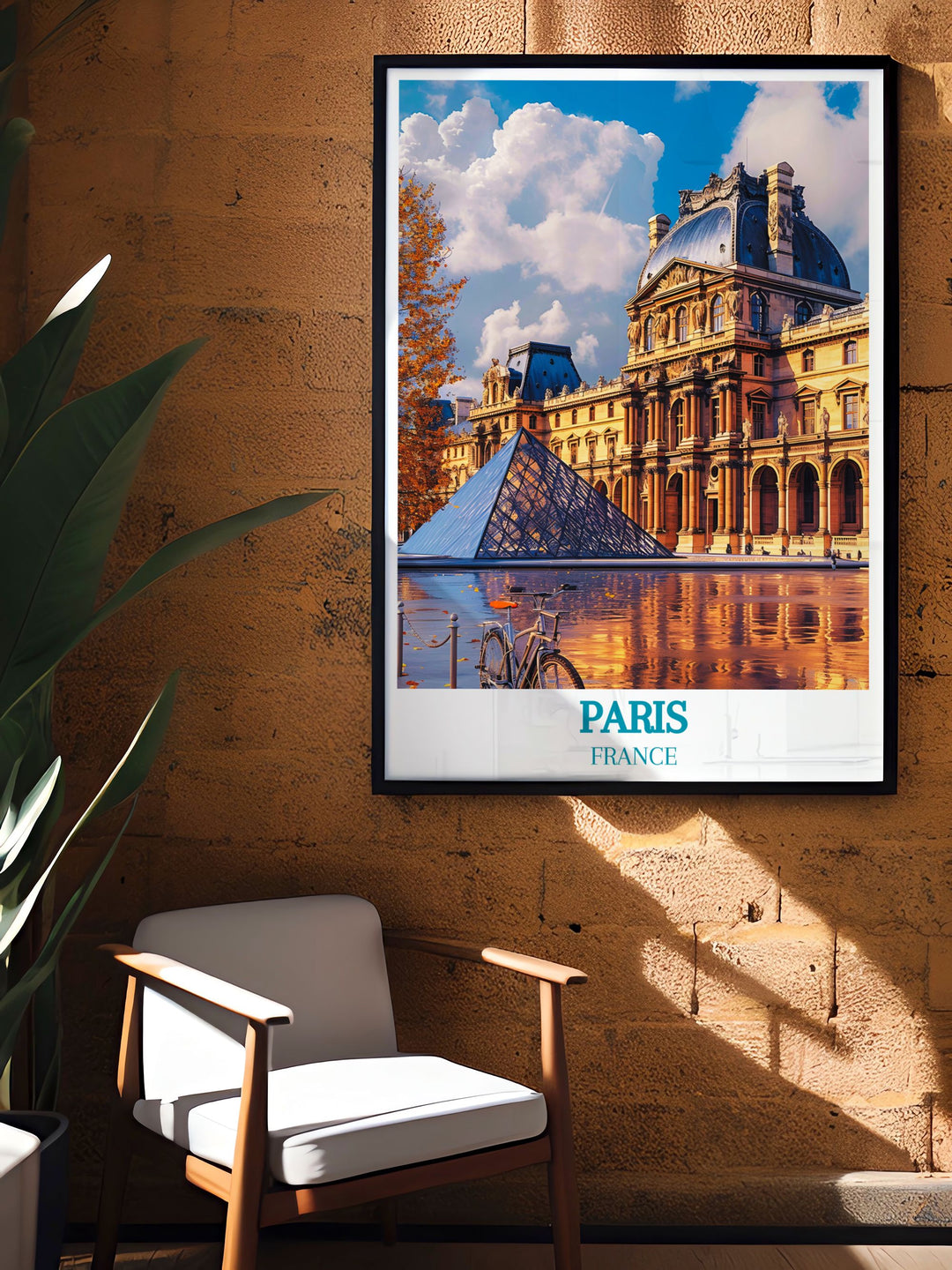 Vivid Paris Print featuring the Louvre Museum, adding a splash of color and Parisian charm to your home. Ideal as a personalized gift or for enhancing your interior design.