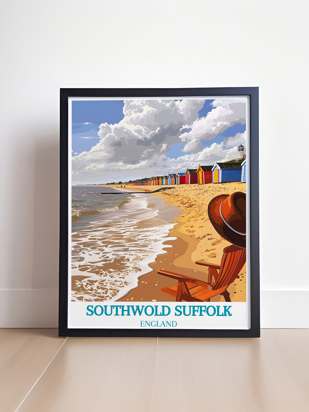 Immerse yourself in the scenic wonders of Southwold with this travel poster, featuring the sandy shores and the vibrant coastal landscape.