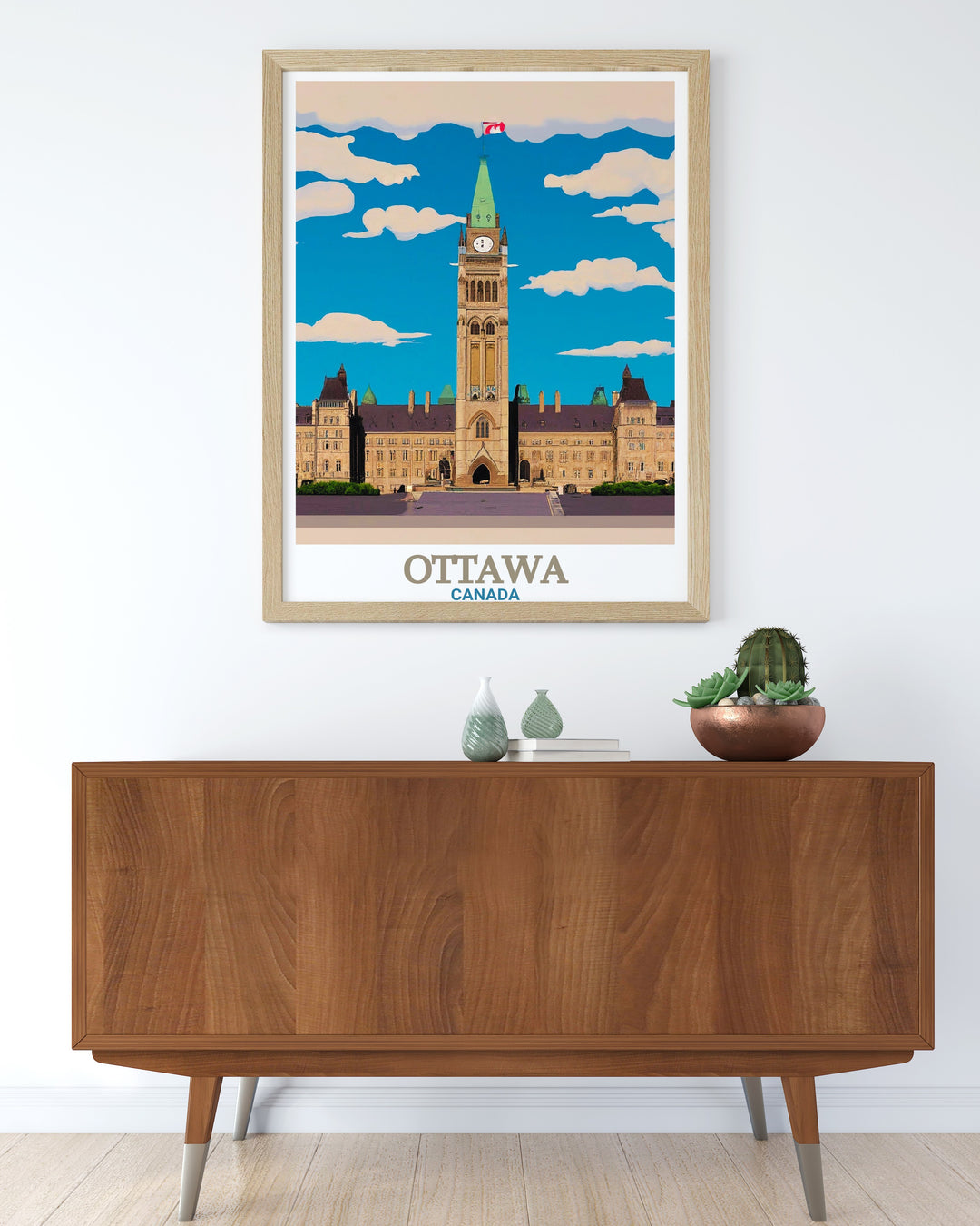 Ottawa Wall Art featuring Parliament Hill and other city landmarks. Perfect for those who love Ottawa travel this artwork offers a captivating view of the citys most famous sites bringing Ottawas charm into your living space.