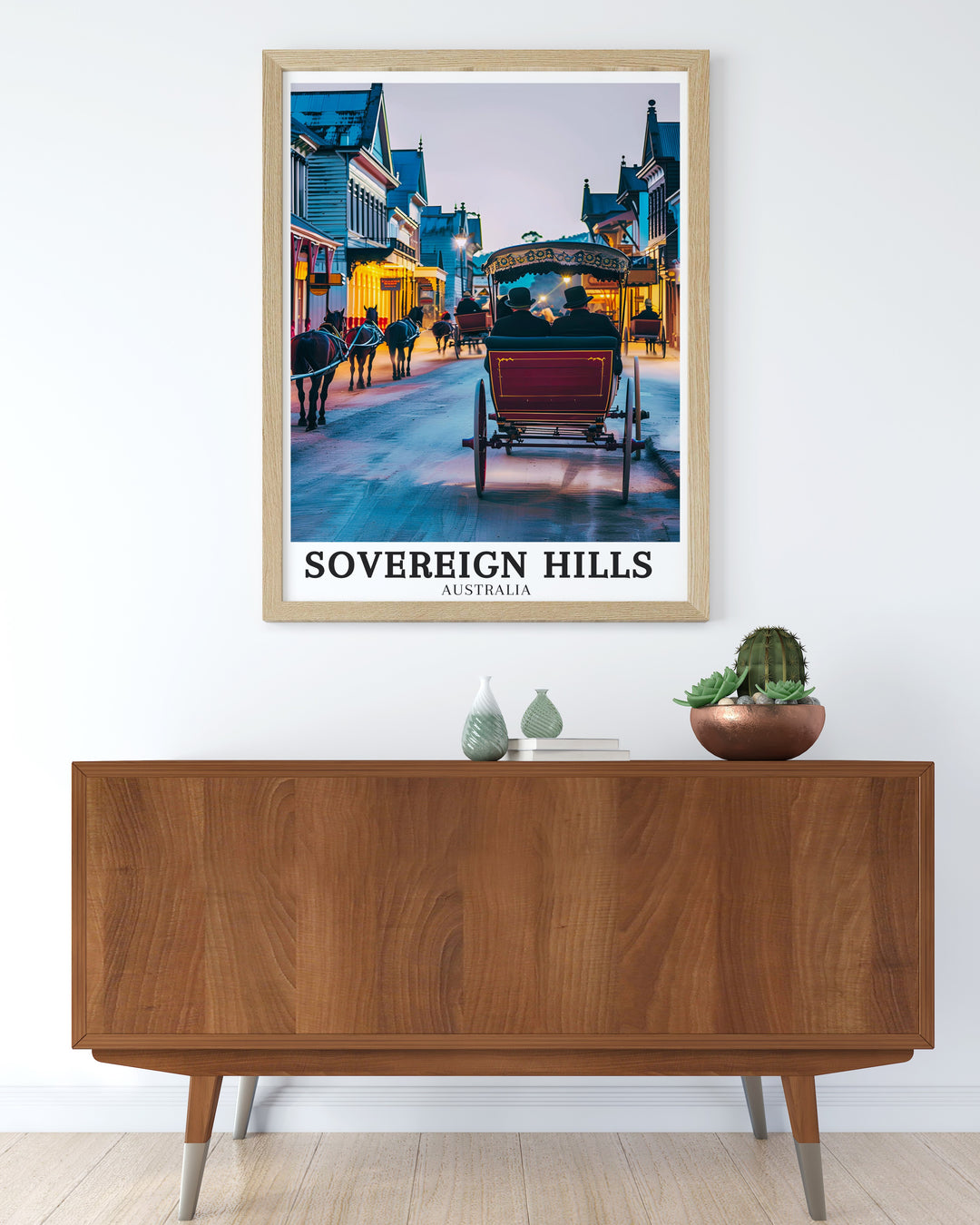 Striking Main Street wall decor that captures the spirit of Sovereign Hill during its golden years, a perfect New Zealand gift for those who cherish historical art