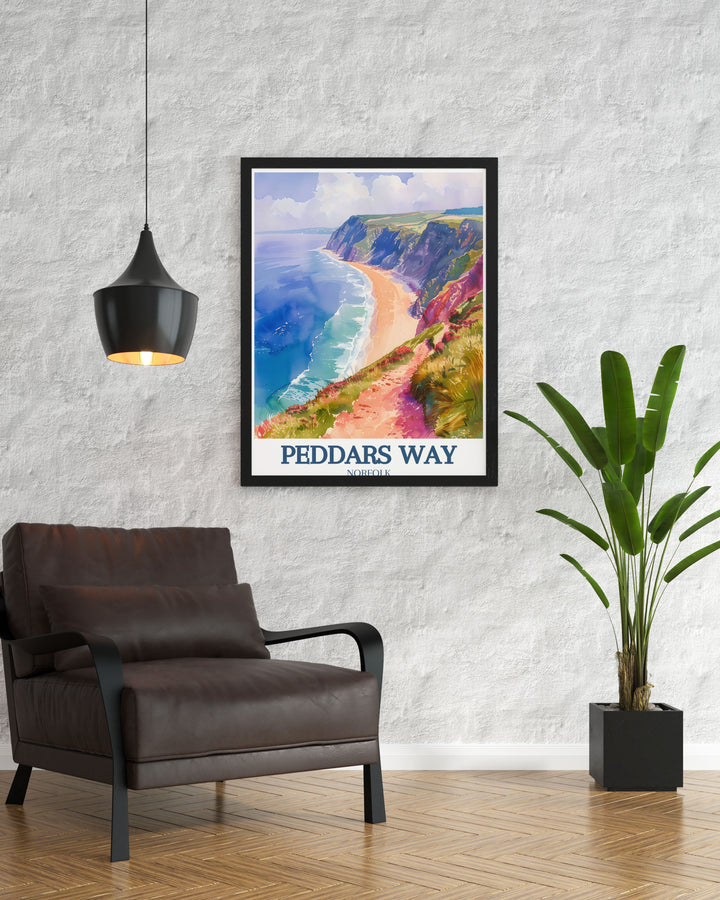 Framed Print showcasing the picturesque Great Yarmouth with intricate details of the Norfolk Coast Path and Holme next the Sea Norfolk Coastline North Sea ideal for living room decor