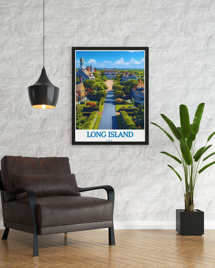 This vibrant art print of Long Island highlights the islands dynamic culture and scenic beauty, making it a standout piece for those who love diverse coastal destinations.