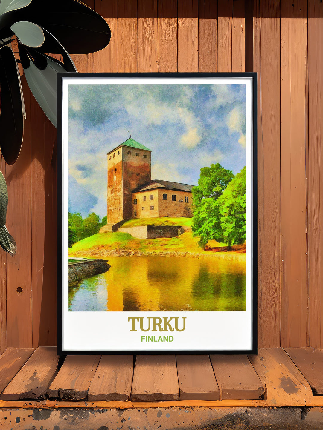 This framed art of Turku Castle offers a stunning visual of one of Finlands most treasured landmarks. Perfect for adding a sense of history to your decor, this piece beautifully captures the castles medieval architecture and its surrounding landscape.