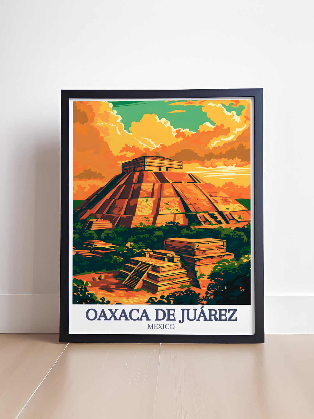 Highlighting the Zapotec metropolis of Monte Albán and the vibrant Oaxaca de Juárez, this Mexico travel art is a stunning representation of Mexicos diverse history. A perfect addition to any art collection.