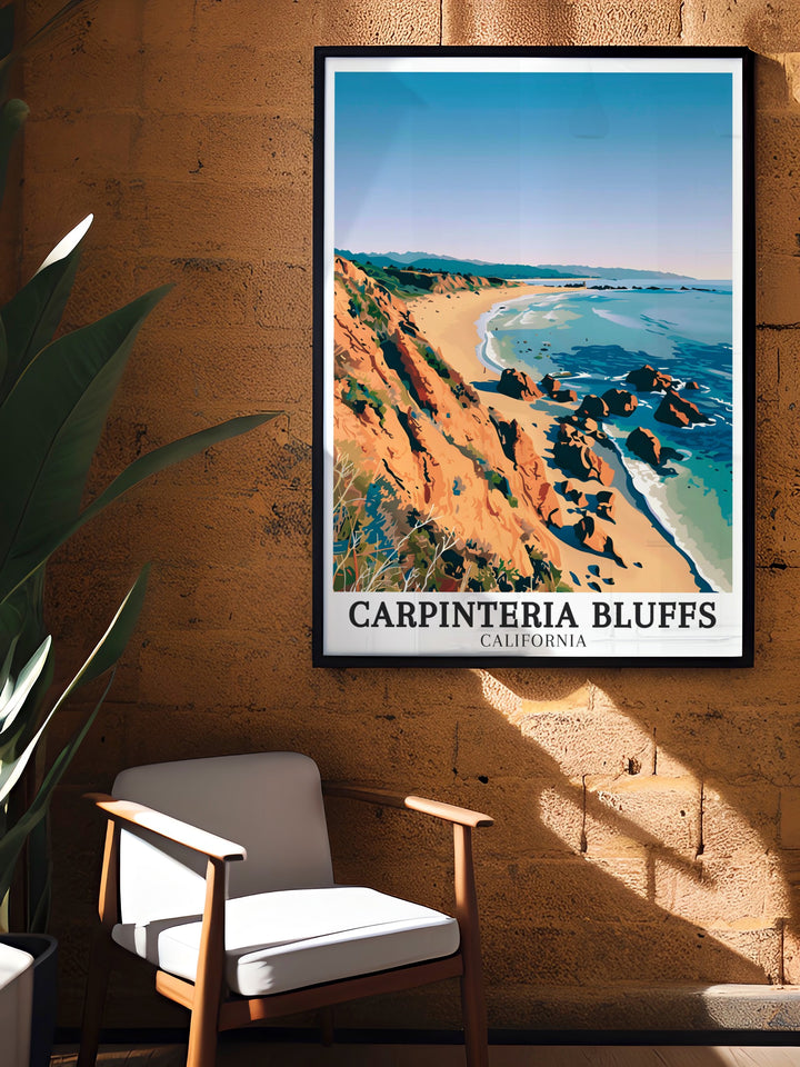 Celebrate Californias coastal beauty with this Carpinteria Bluffs Nature Preserve and Carpinteria art print perfect for enhancing your living room bedroom or office with a piece of California decor that reflects the states natural charm and elegance