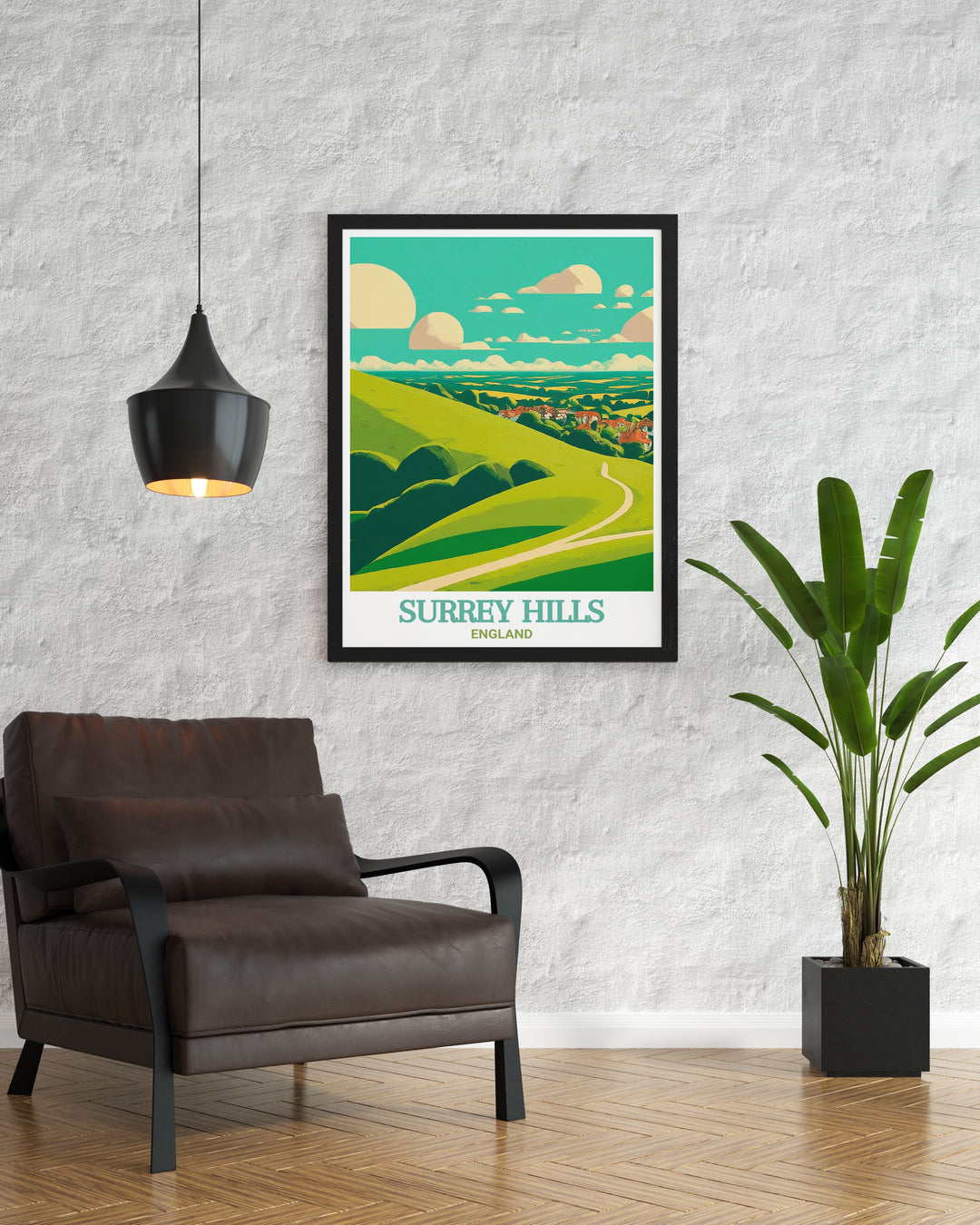 Explore the serene landscapes of Surrey Hills with this elegant wall decor featuring Box Hill. The print beautifully captures the essence of this AONB, offering a stylish addition to any home. Perfect for gifting or personal enjoyment, this piece celebrates the beauty and tranquility of Englands countryside