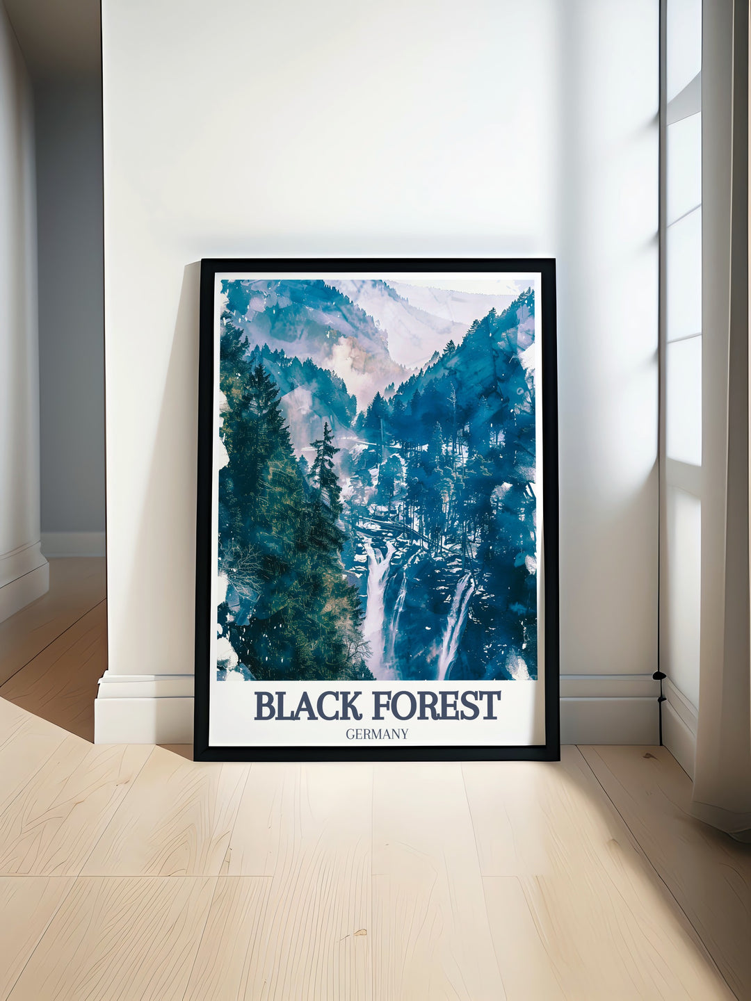 Triberg Waterfalls, Baden Wurttemberg scenic view captured in a stunning Germany Forest Print featuring the enchanting Schwarzwald landscape perfect for Black Forest decor and nature inspired home decor an ideal gift for those who love German travel art and serene forest scenes
