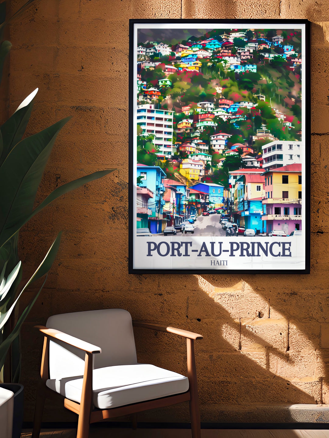 Personalized Haiti Travel Art featuring scenes from Pétion Ville Massif de la Selle and Port au Prince perfect for elegant home decor and unique travel gifts