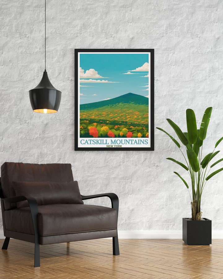 Hunter Mountain framed prints highlighting the breathtaking scenery of the Catskill Mountains. These travel posters make the perfect addition to your wall decor, ideal for nature lovers seeking stunning New York prints for their home or office.