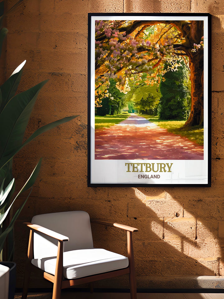 A vintage inspired print capturing Tetburys rich history and the natural wonder of Westonbirt Arboretum. This piece is perfect for those who love both history and nature.