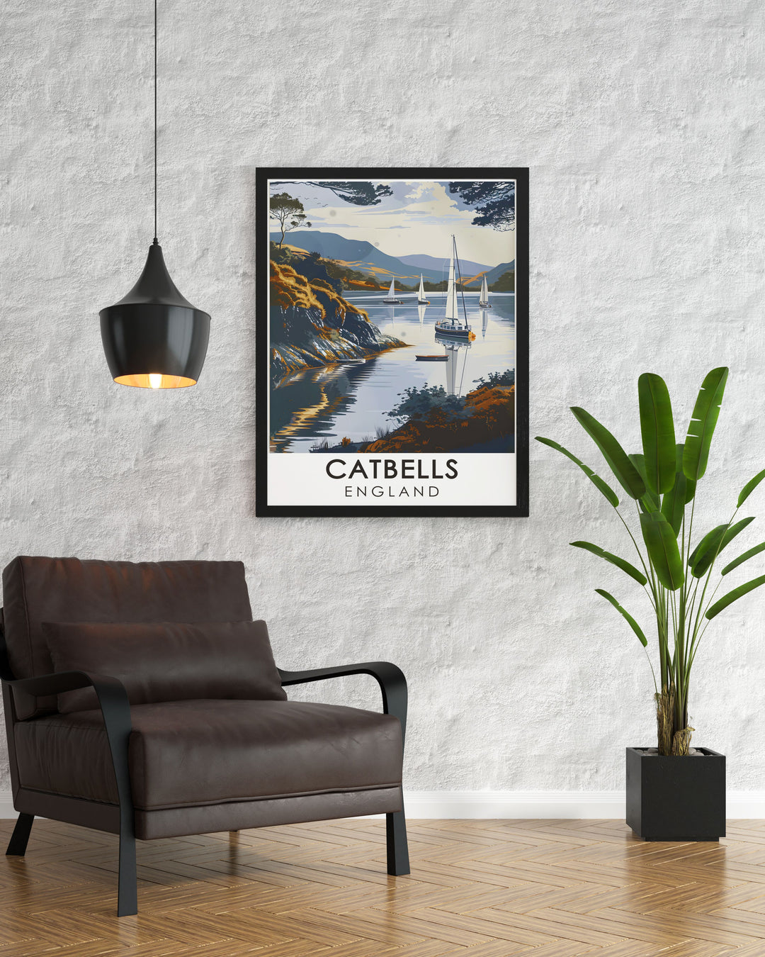 Catbells Summit wall art offering a detailed and vibrant portrayal of the iconic summit and Derwentwater Shoreline making it a striking addition to your home decor and an inspiring piece for travel enthusiasts