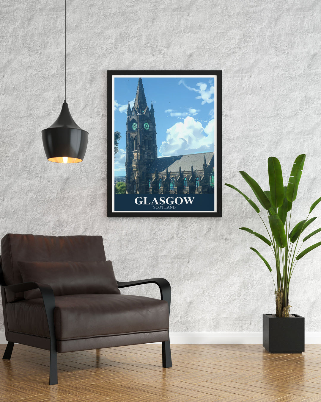 Glasgow Cathedral modern decor piece that brings the historic beauty of Scotland into your home. This stunning print is ideal for adding sophistication to any room.