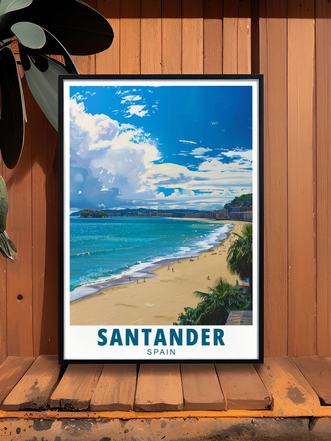 Playa del Sardinero framed prints capture the beauty of Spains coastline in stunning detail offering a sophisticated addition to your home decor perfect for art lovers or anyone seeking the perfect Spain travel gift or elegant wall decor for their space.