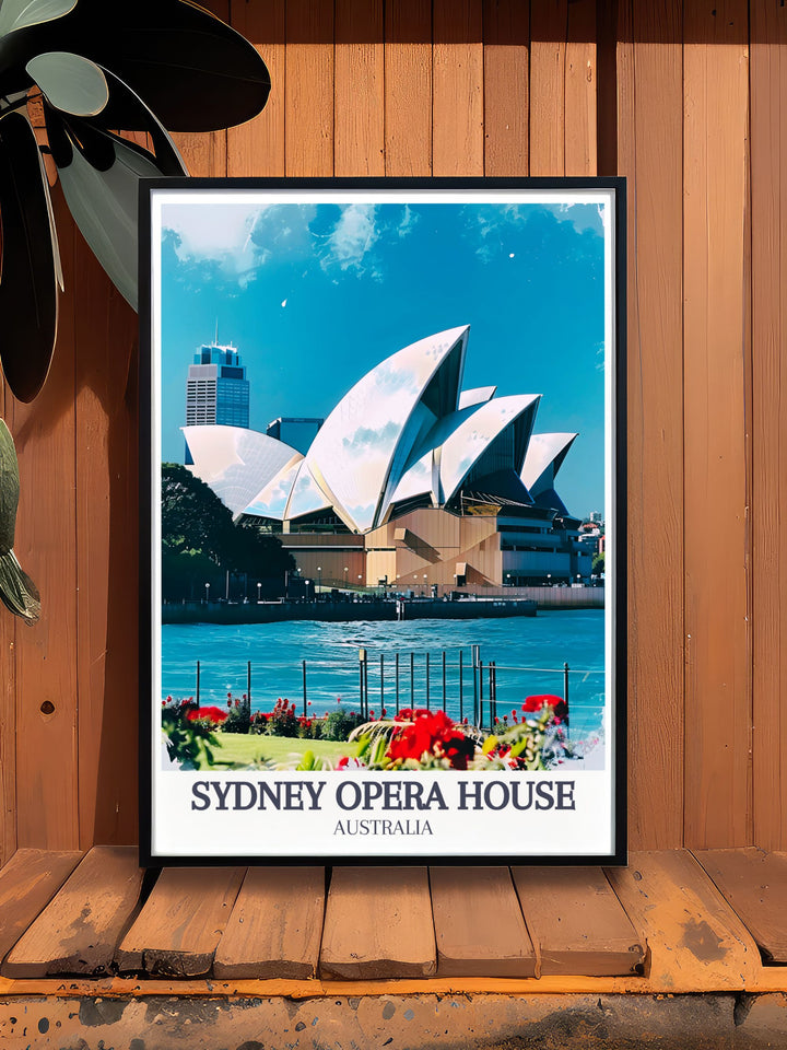 Sydney Harbour Harbour Bridge stunning prints perfect for elegant home decor capturing the iconic landmarks of Sydney Opera House and Harbour Bridge in a detailed and vibrant illustration