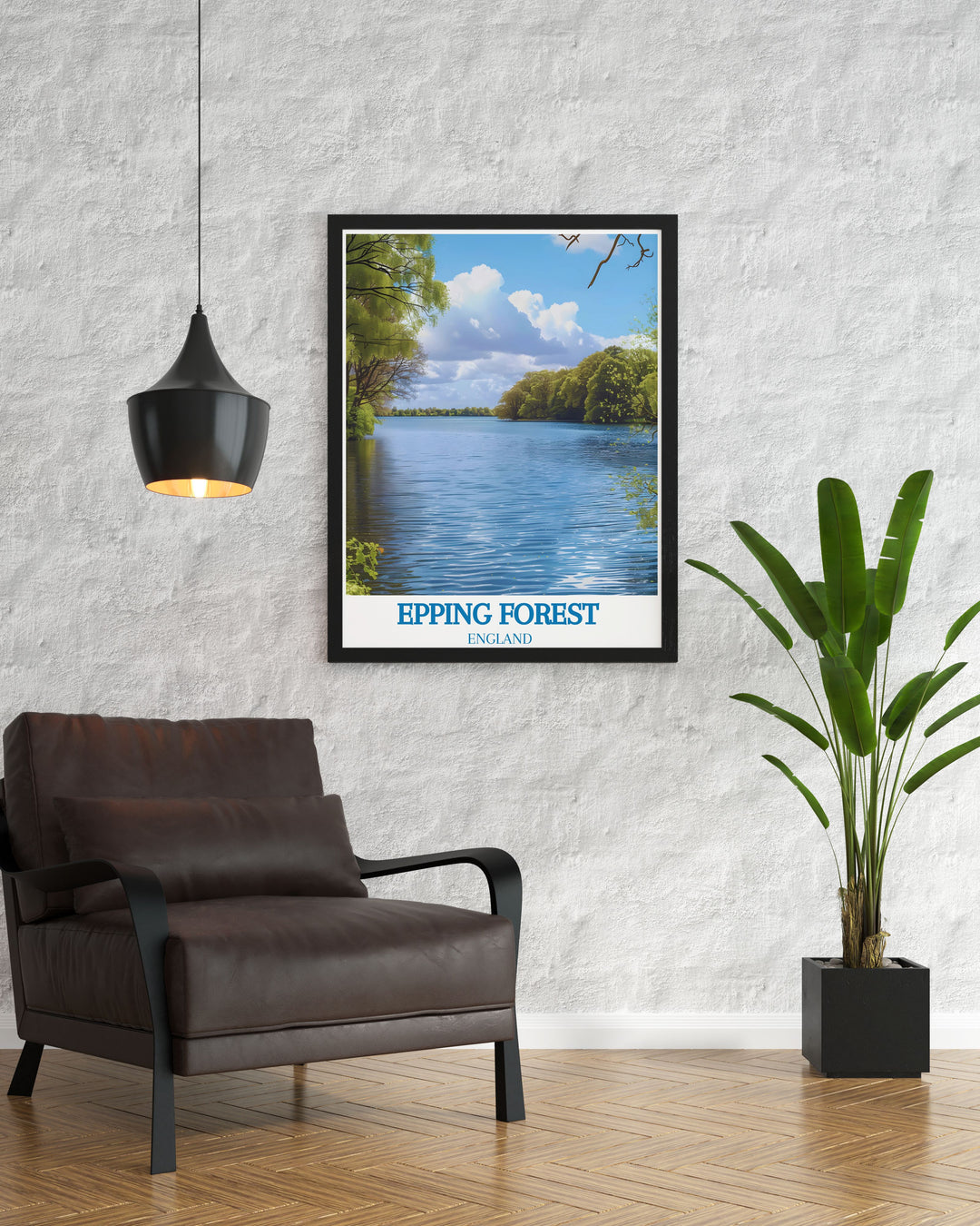 Framed art of Epping Forest, illustrating the rich history and natural beauty of Londons ancient woodland.