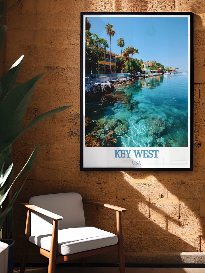 Captivating Key West Historic Seaport Travel Poster a beautiful piece of Florida Travel Art that brings Key Wests historic waterfront into your home decor.