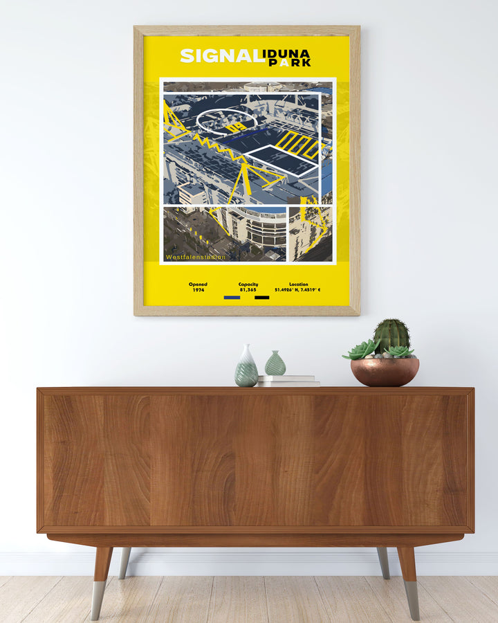 Celebrate the spirit of Dortmund football with our Marco Reus Print showcasing the iconic Signal Iduna Park and the dynamic play of stars like Marco Reus and Julian Brandt a must have for true fans