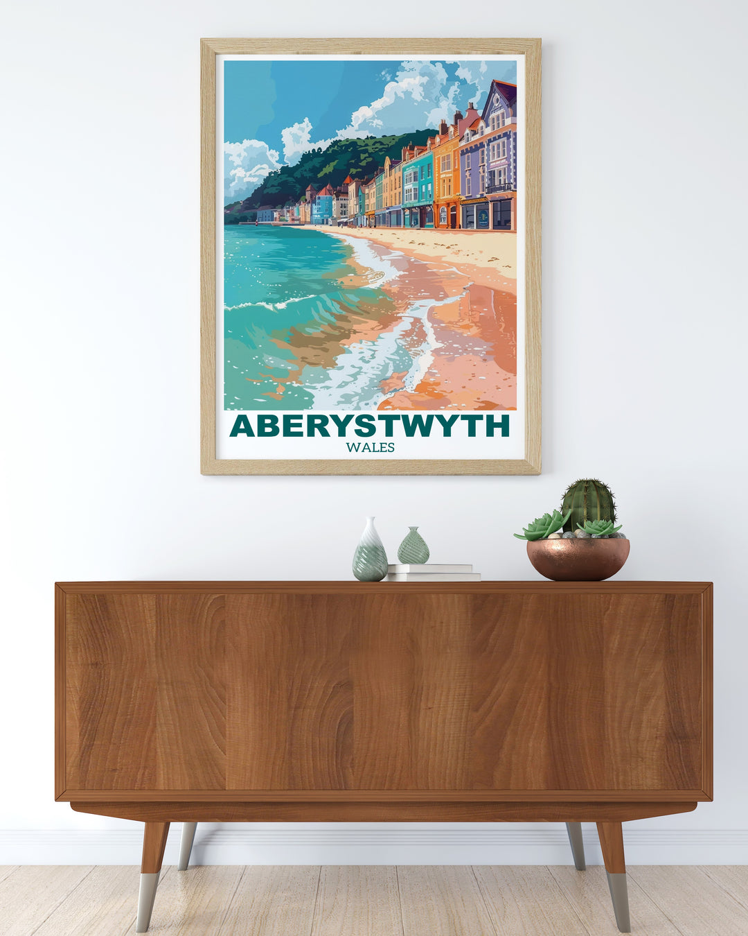 Aberystwyths famous waterfront and pier come to life in this stunning travel print. The artwork captures the historic charm of the town, offering a beautiful view of the Welsh coastline. Ideal for those who love Aberystwyth or seek a meaningful travel gift.