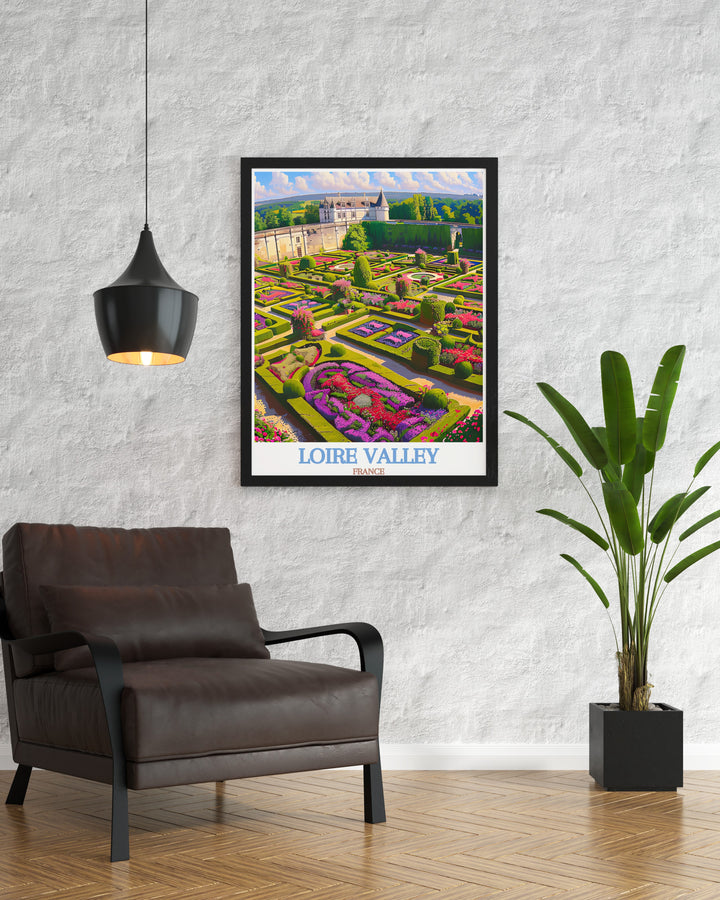 This travel print of Chateau de Villandry from the Loire Valley is a wonderful way to introduce French culture into your home. An ideal piece of wall art for lovers of history and architecture it brings an air of sophistication to any room.