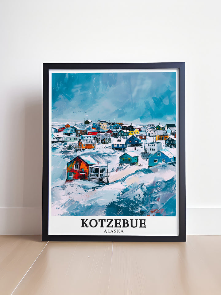 Matted art print of the Baldwin Peninsula highlighting its vast open spaces and unique ecosystem perfect for nature lovers and those who admire the quiet majesty of Alaskas Arctic regions