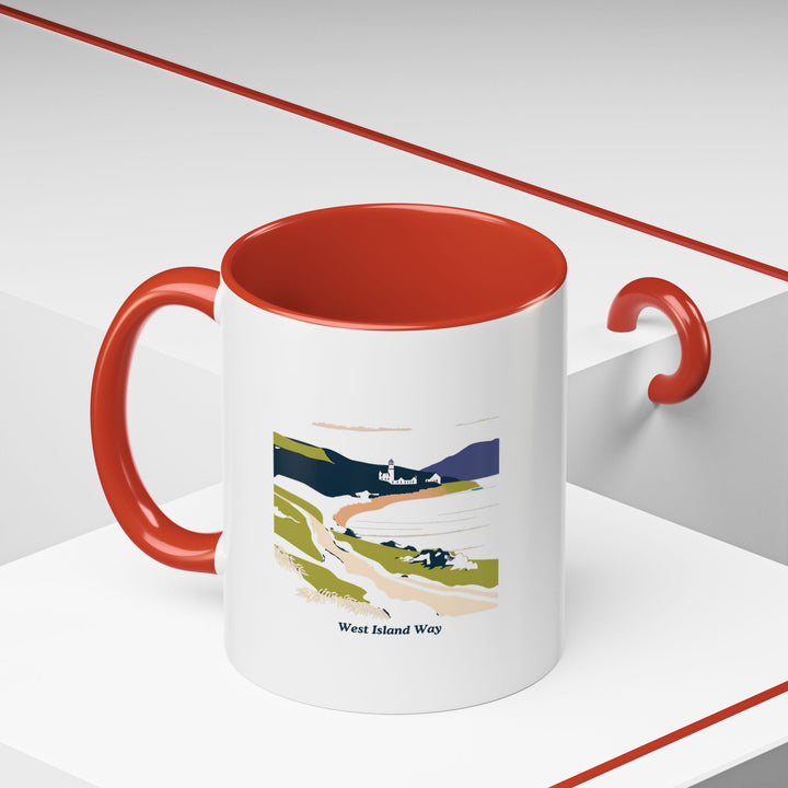 This West Island Way mug features artwork that celebrates the beauty of the island trail. Ideal for those who enjoy outdoor activities, it’s perfect for a cup of coffee or tea. A thoughtful gift for nature lovers.