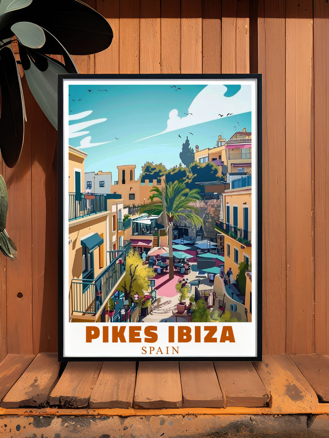 Enhance your living space with the Pikes Ibiza Print a perfect wall decor for any outdoors area its vibrant depiction of Ibiza nightlife makes it a standout piece for any modern art collection