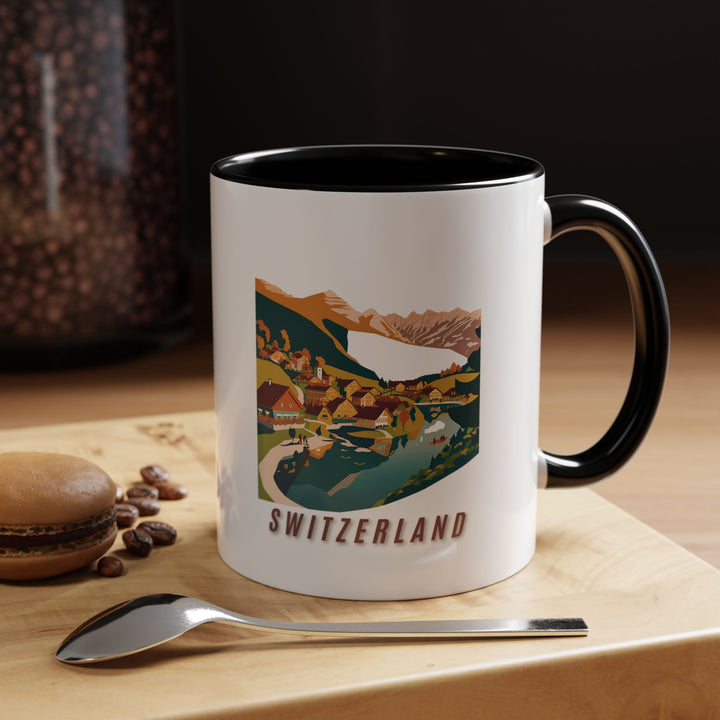 A beautifully designed Switzerland mug capturing the charm of the Swiss Alps. Perfect for coffee or tea lovers, it features vibrant artwork inspired by Switzerlands culture and history. Durable and dishwasher-safe, this mug is a meaningful gift or keepsake for travelers and art enthusiasts.