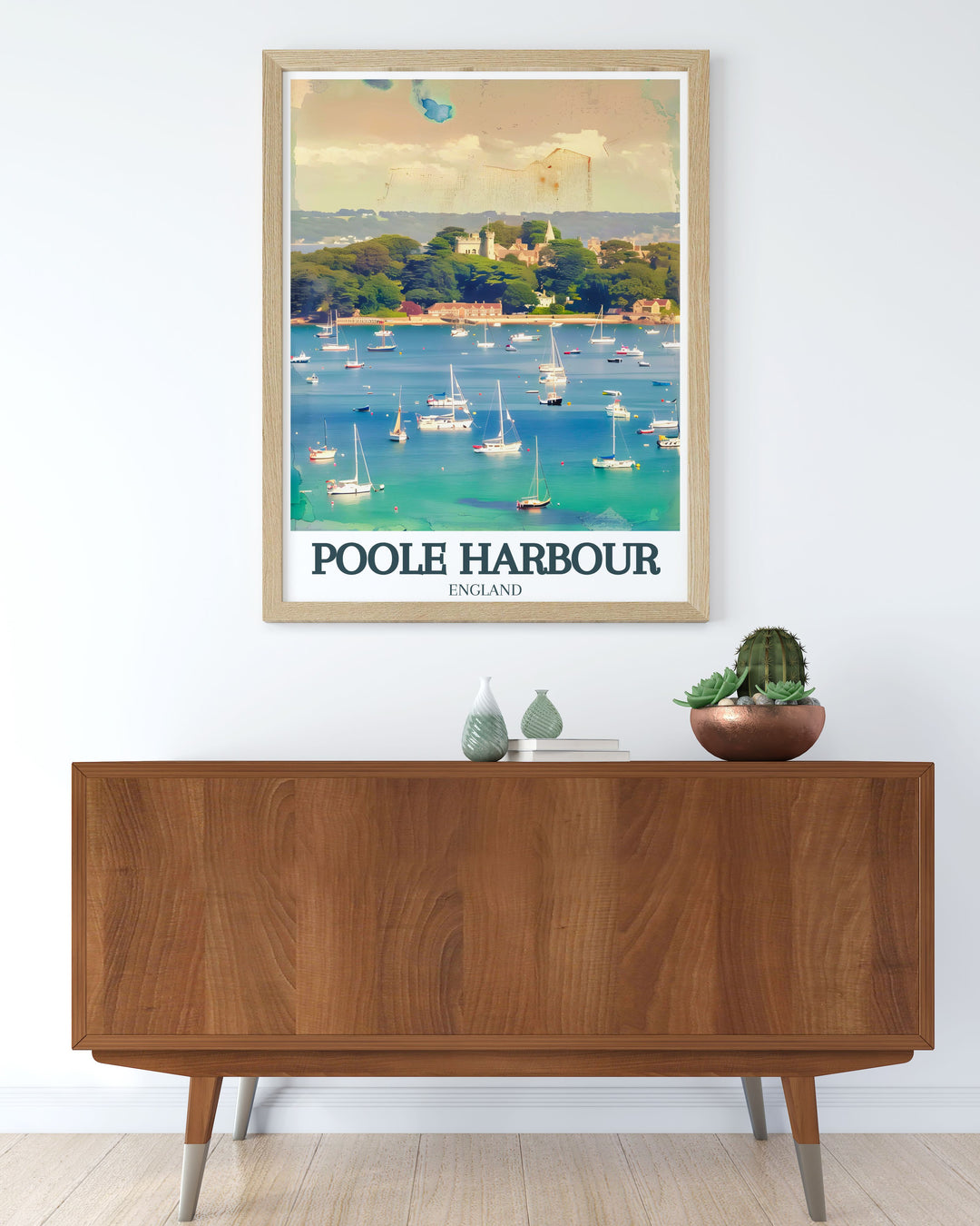 Poole Harbour decor print highlighting the picturesque Brownsea Island and Sandbanks Beach a sophisticated piece of England wall art that enhances any living space perfect for gifts for her or him on special occasions