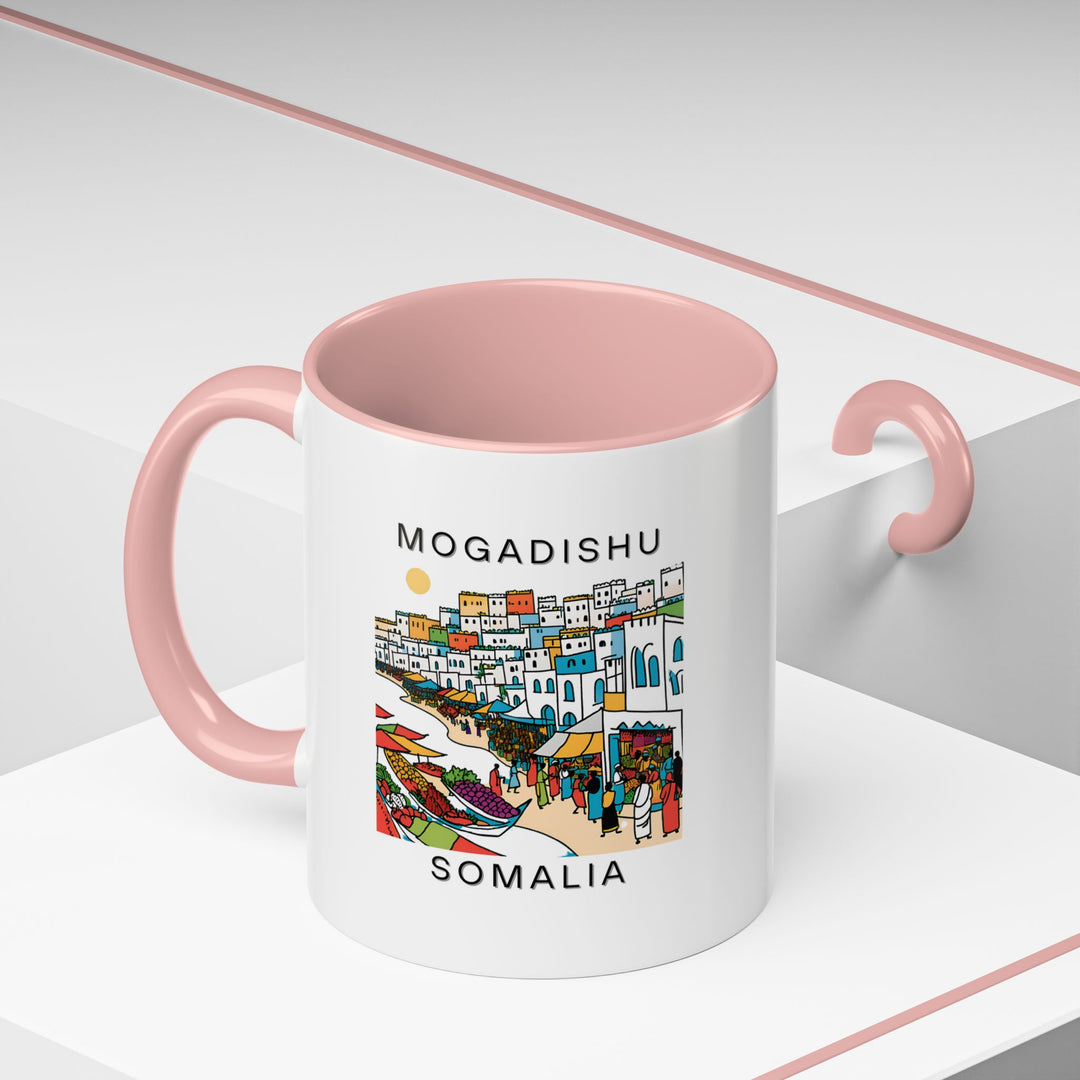 This unique Mogadishu Somalia mug offers a glimpse into the city's rich history and vibrant culture. Perfect for daily use, it’s durable, dishwasher safe, and an excellent gift for those who appreciate Somali art and culture.