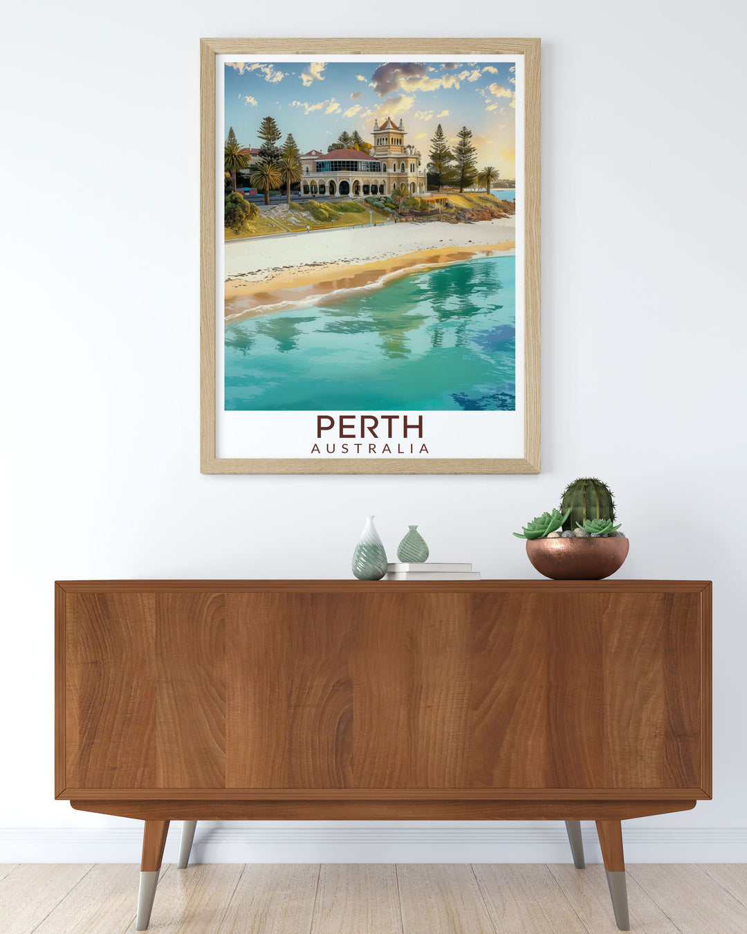 Add a touch of coastal elegance to your living space with Cottesloe Beach stunning living room decor. These modern prints capture the beauty of this iconic Australian destination bringing a sense of tranquility and style to your home