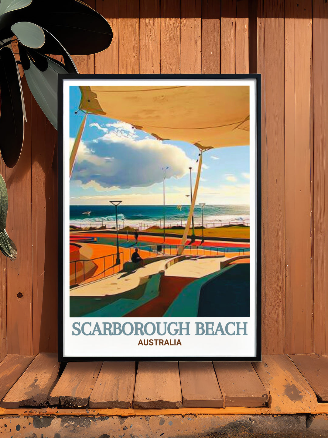 Create a serene atmosphere with Scarborough Amphitheatre artwork perfect for modern decor and gifting this Scarborough Beach Poster Print adds an elegant touch to any room while celebrating the vibrant life of Australias coast