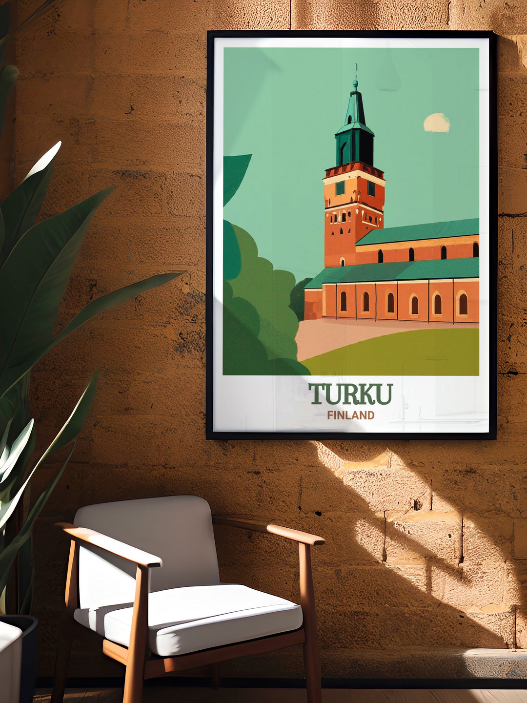 Explore the beauty of Finnish architecture with this Turku Cathedral wall print. The artwork captures the essence of Turkus most famous landmark, making it a perfect blend of art and history for your home.