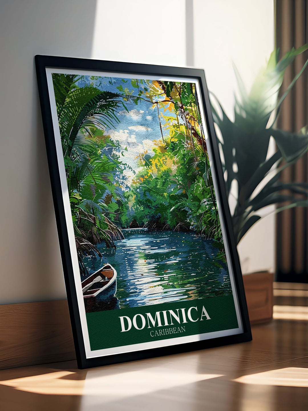 Dominican Print of Indian River in the heart of the Caribbean showcasing the serene and beautiful natural wonder ideal for home decor and gifts adding a touch of exotic tranquility to your living space