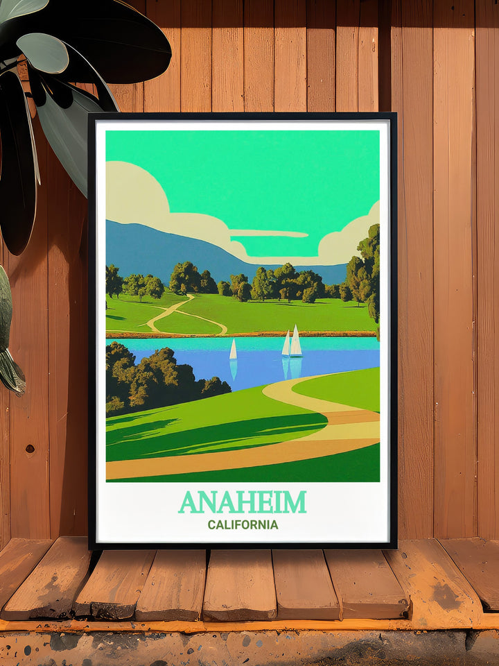 a poster of a scenic view of a golf course