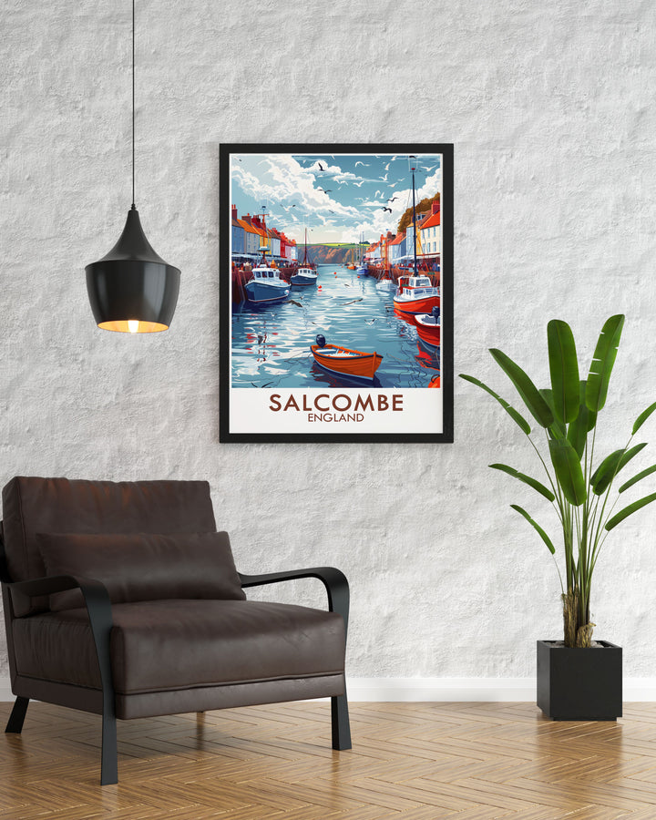 Salcombe Harbor modern prints are an excellent addition to any interior design offering a blend of classic charm and contemporary style