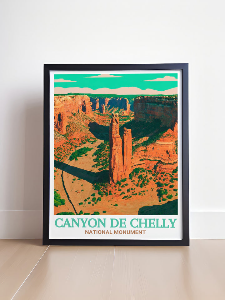 Enhance your home decor with this detailed art print of Arizona’s Canyon de Chelly, showcasing the majestic views and cultural significance of Spider Rock. Ideal for anyone who loves the beauty and history of the Southwest.