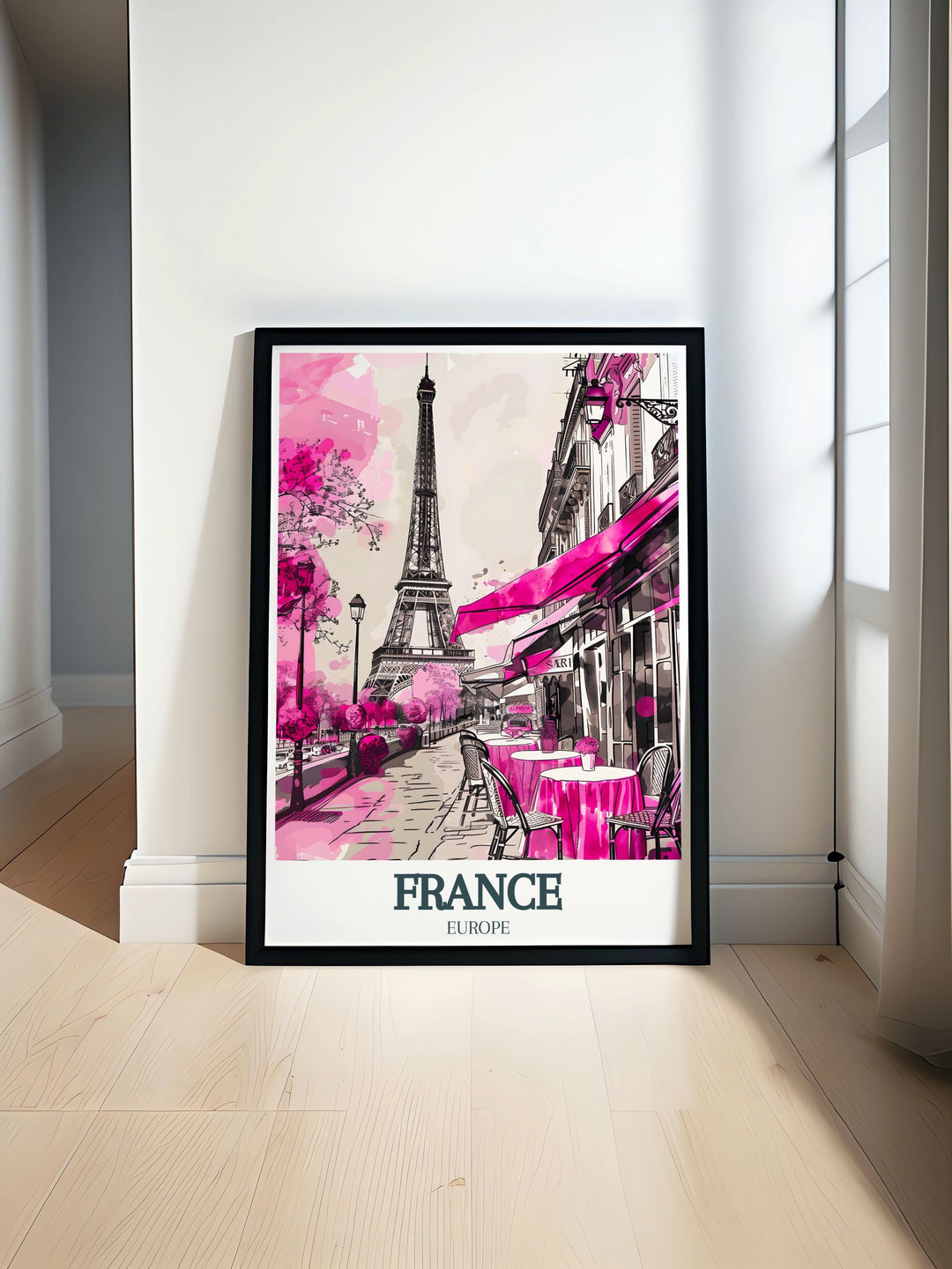 Paris Eiffel Tower art with modern style ideal for home decor showcasing the iconic landmark in elegant print perfect for any wall space