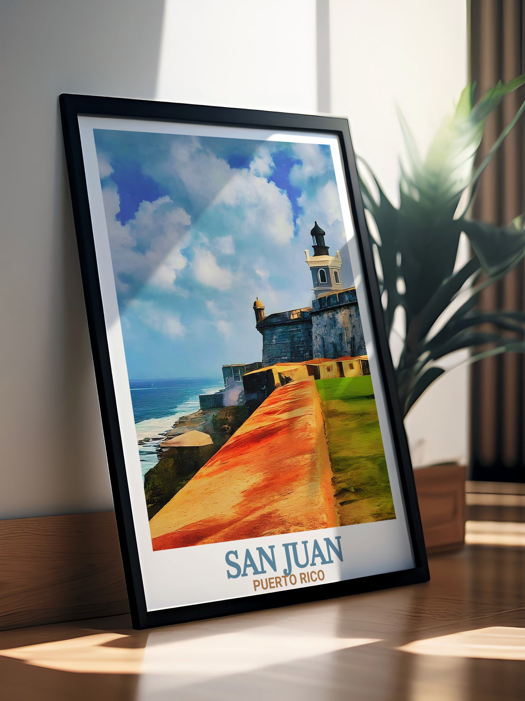 Castillo San Felipe del Morro San Juan art print is an elegant piece of Caribbean wall decor. This modern print brings a timeless sense of history and beauty to your living room or office making it an ideal gift for travel lovers.