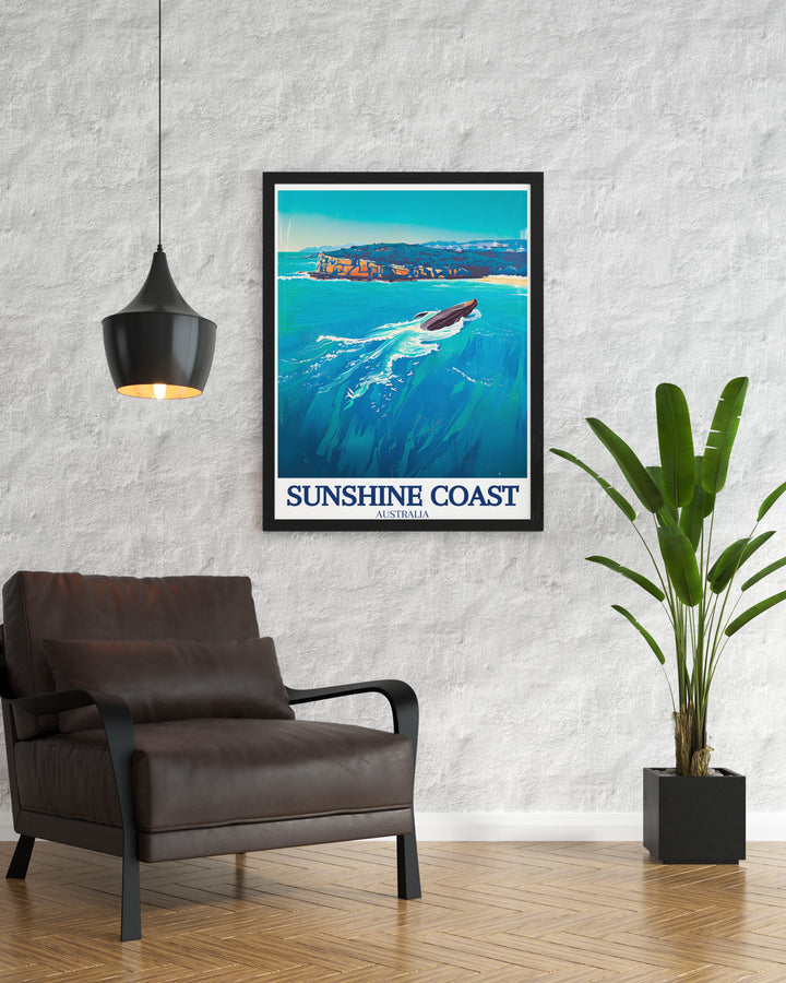 Modern Noosa Heads and Noosa National Park artwork bringing the serene beauty of the Sunshine Coast into your living room with this exquisite piece of wall art