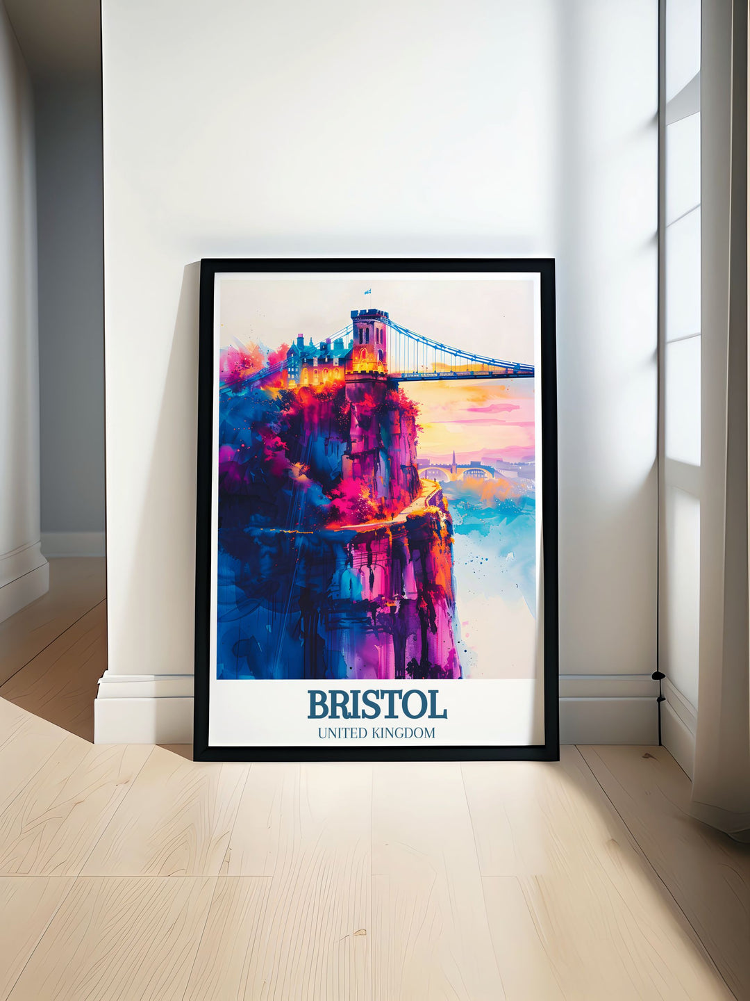 Ashton Court Poster featuring Nova Trail MTB captures the thrill of mountain biking with the iconic Clifton suspension bridge River Avon in the background. Perfect wall art for cycling enthusiasts and home decor, this print combines adventure and scenic beauty.