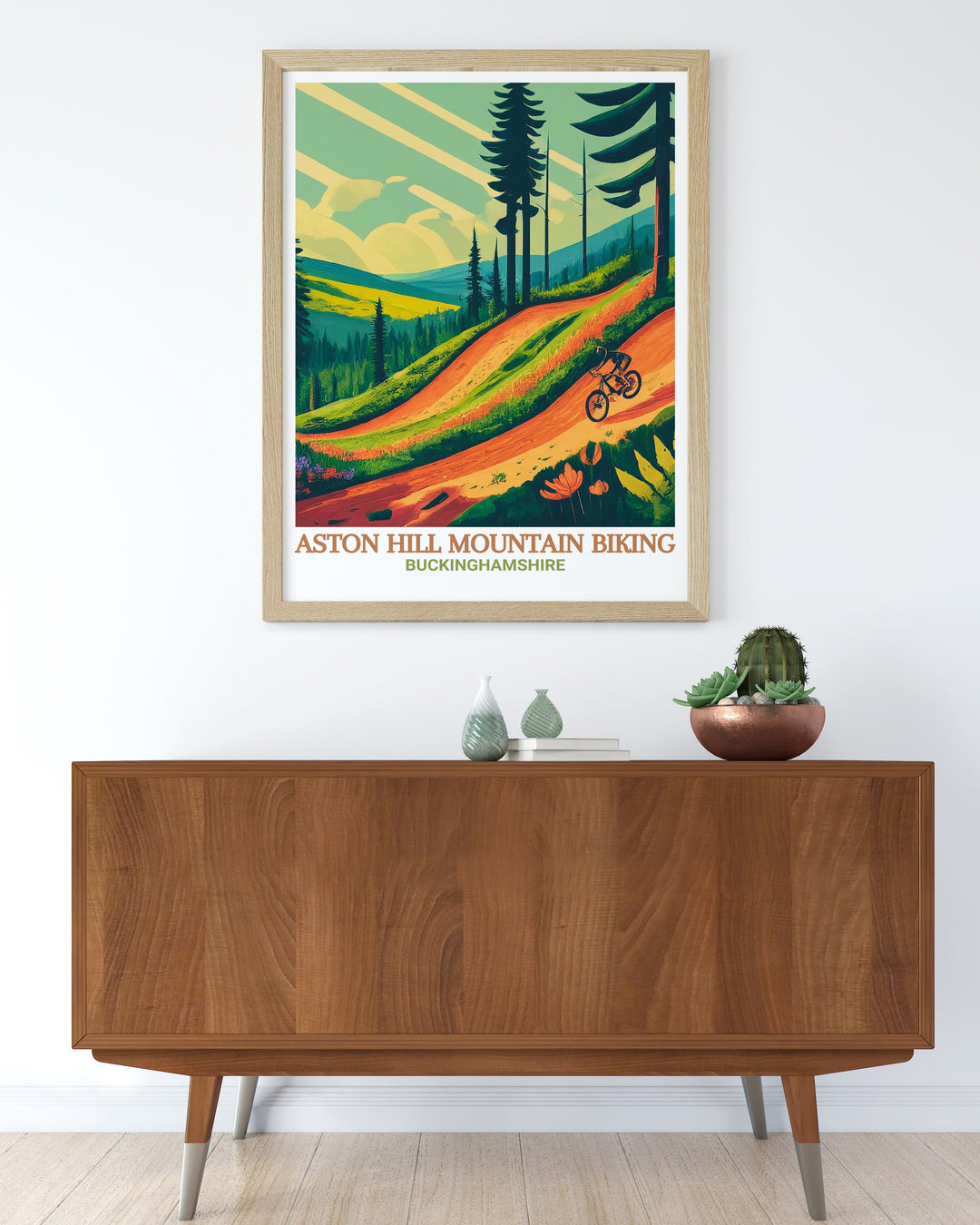 Aston Hill Poster and Downhill Trails Stunning Prints showcase the excitement of mountain biking in the Chiltern Hills MTB Wendover Woods and Aston Hill MTB are featured in this vibrant Mountain Bike Print ideal for home decor and wall art