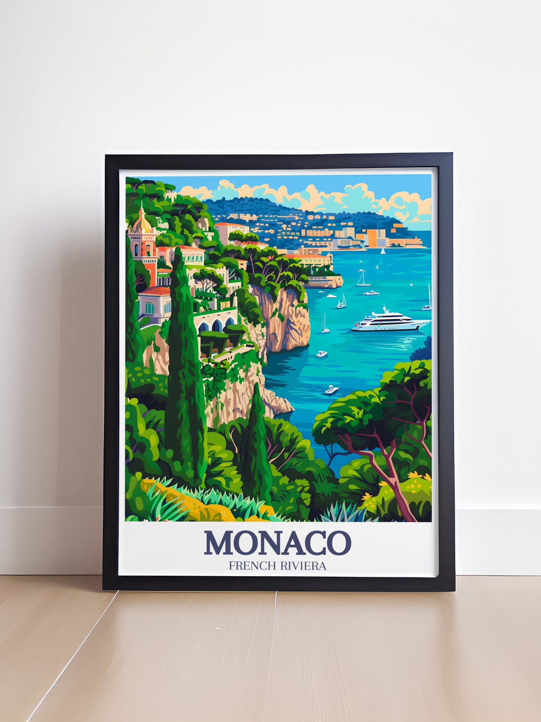 Add a touch of the Mediterranean coast to your home with this Monaco Canvas Art. Depicting the famous Le Rocher in Monaco, this art piece offers a scenic and serene view, making it the perfect wall art for anyone who loves travel and coastal beauty.