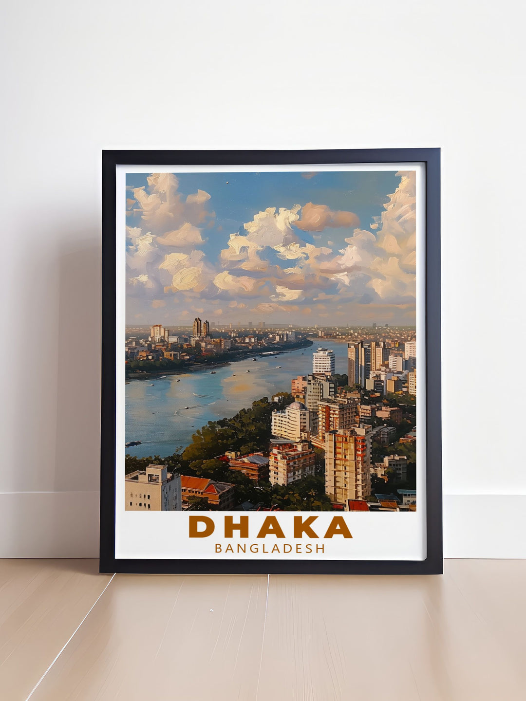 Stunning Dhaka Art Print showcasing the citys unique blend of traditional and modern architecture. Ideal for enhancing your home decor or as a special gift this Dhaka artwork brings the dynamic spirit of the city into your living space.