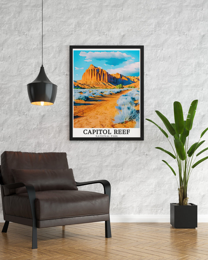 Cathedral Valley Canvas Art highlights the towering rock formations and expansive desert landscapes of Capitol Reef National Park. Perfect for lovers of the great outdoors, this canvas art showcases the beauty of Utahs most rugged terrain.