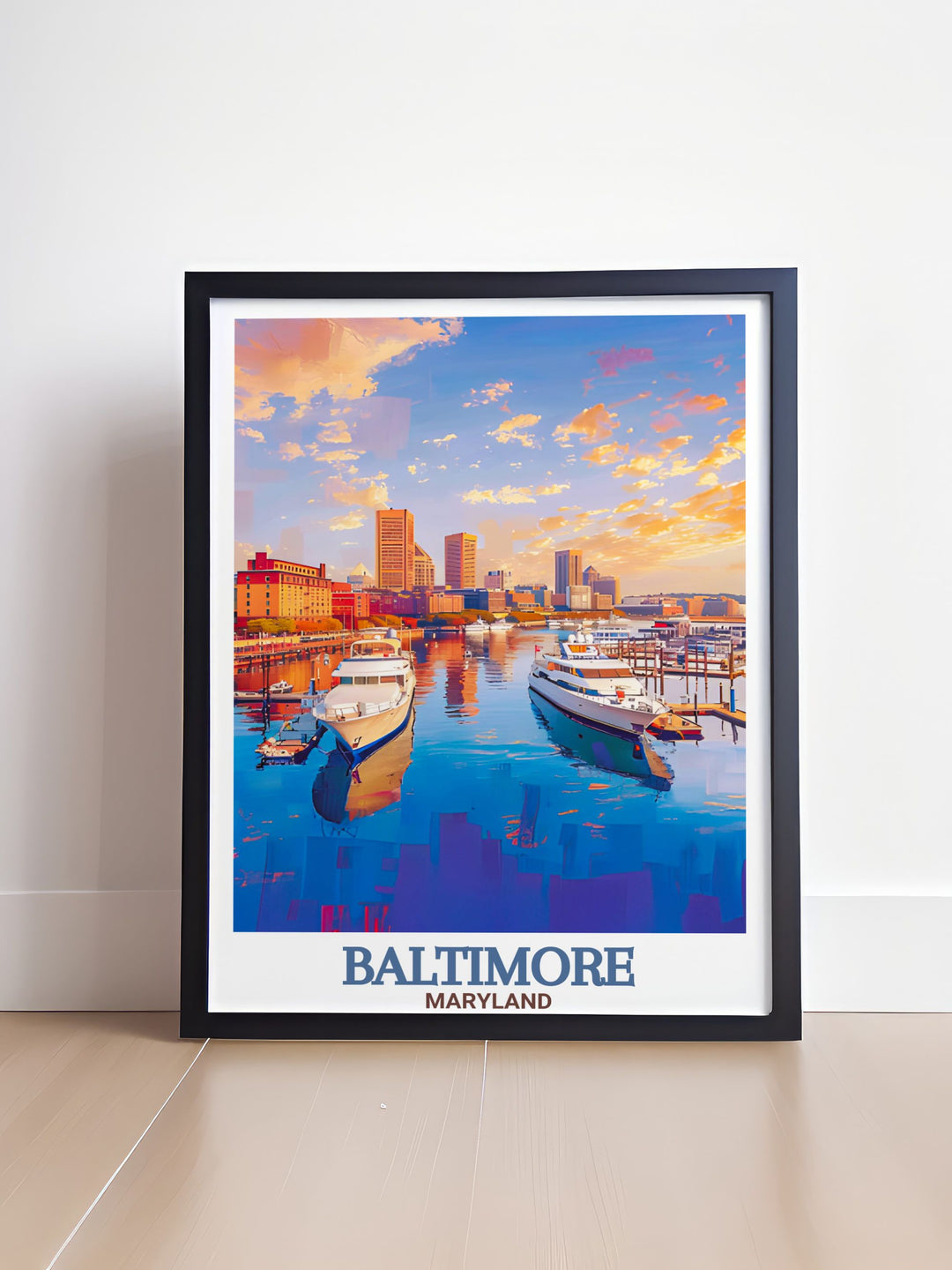 Sophisticated Inner Harbor home decor piece displaying a detailed street map of Baltimore this matted art print offers a stylish and meaningful addition to any wall perfect for those who love urban landscapes and city maps