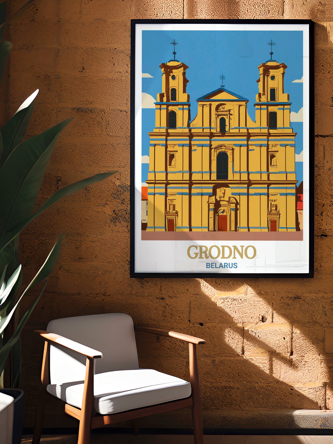 Celebrate the grandeur of Grodno and its St. Francis Xavier Cathedral with this stunning travel poster. Rich in color and detail, this artwork is ideal for anyone who loves European history and architecture, making it a great addition to your home or office decor.