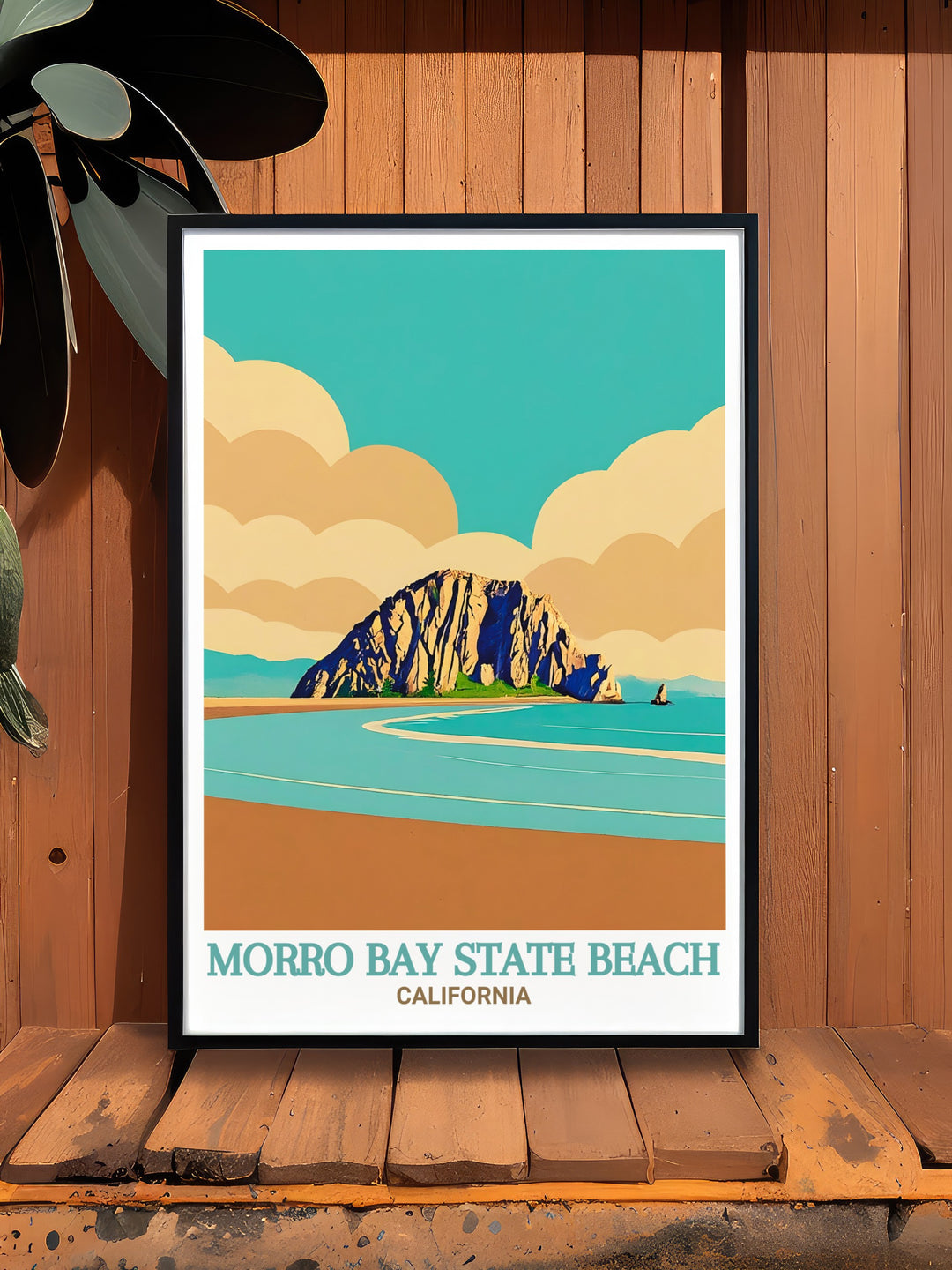 A stunning travel print of Morro Bay State Beach and Morro Strand State Beach, this artwork brings Californias coastal beauty into your home with vibrant colors and intricate details. Ideal for nature lovers and coastal enthusiasts.